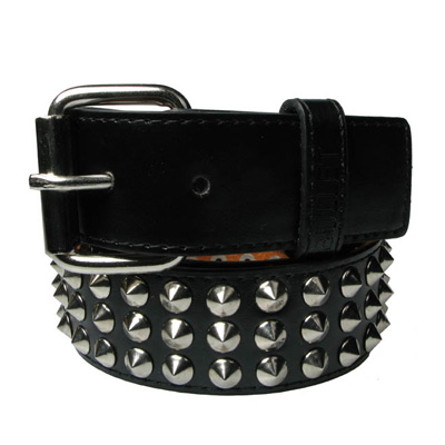 Riem met 3 rijen kegelvormige studs - Go Riem met 3 rijen kegelvormige studs - Go